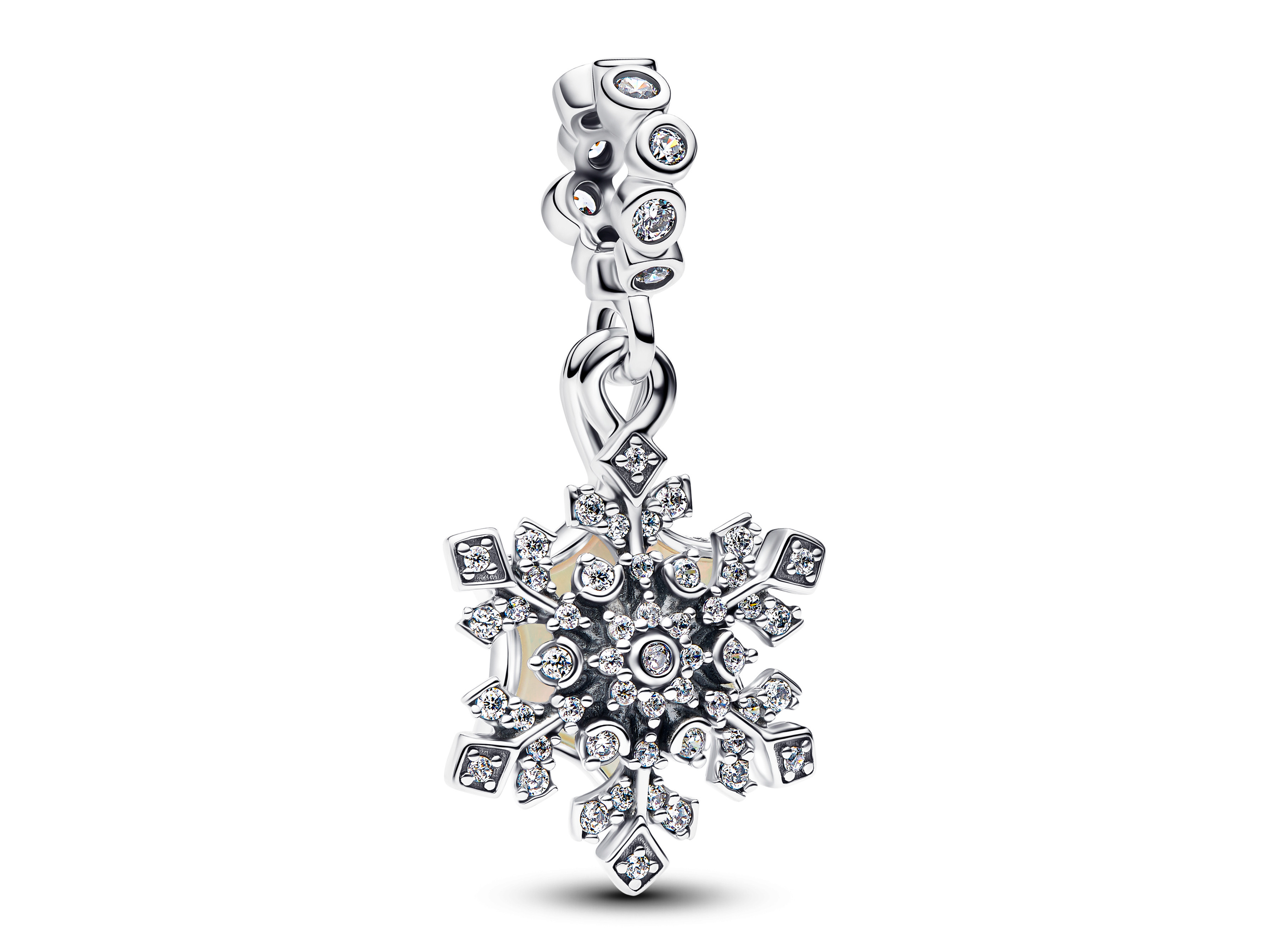Pandora 794142C01 - Schillernde Schneeflocke Doppelter Charm - Sterling Silber - Resin Zirkonia
