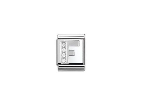 433230106-0 Nomination Big - Buchstabe Sterling Silber mit Zirkonia in Form des Buchstabens F, hergestellt von Nomination, BIG Silber. Elegantes Design für persönlichen Schmuck.