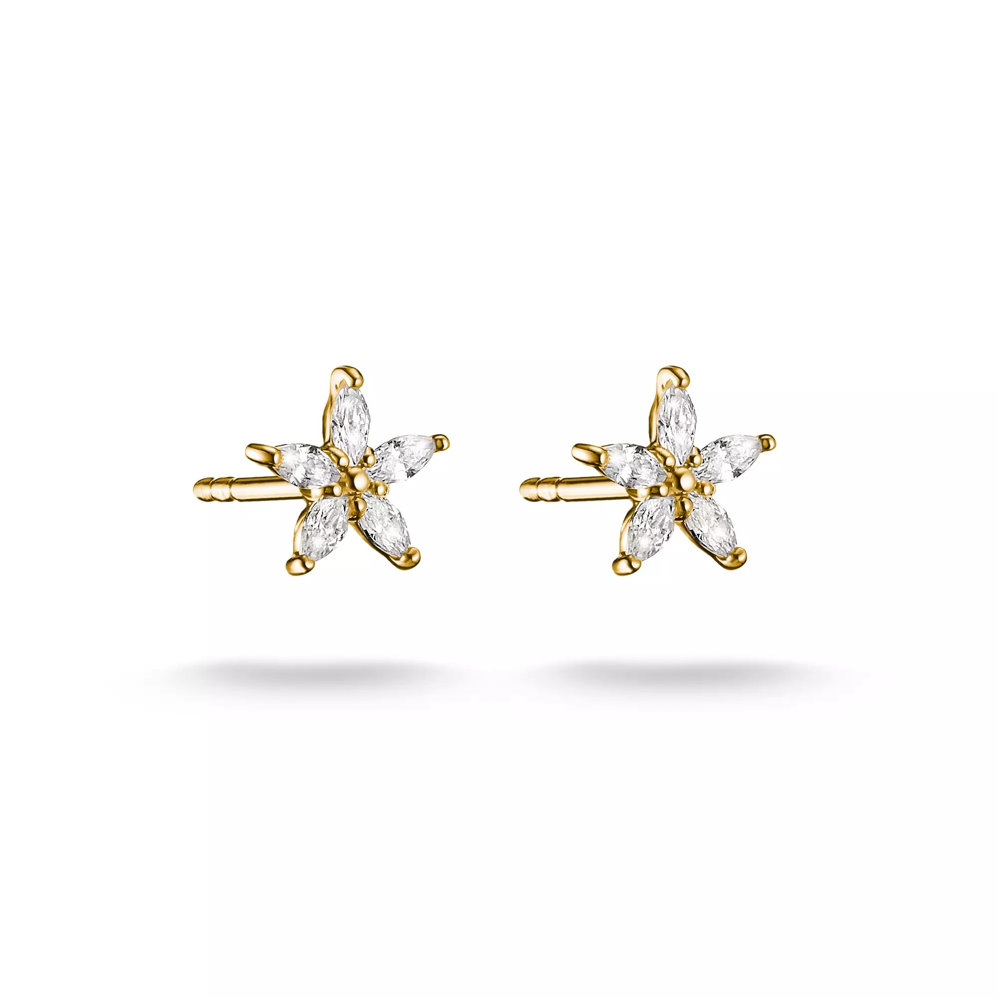 Thomas Sabo Ohrstecker Blume - 18k Gelbgold Vergoldung - Zirkonia – Ansicht 2