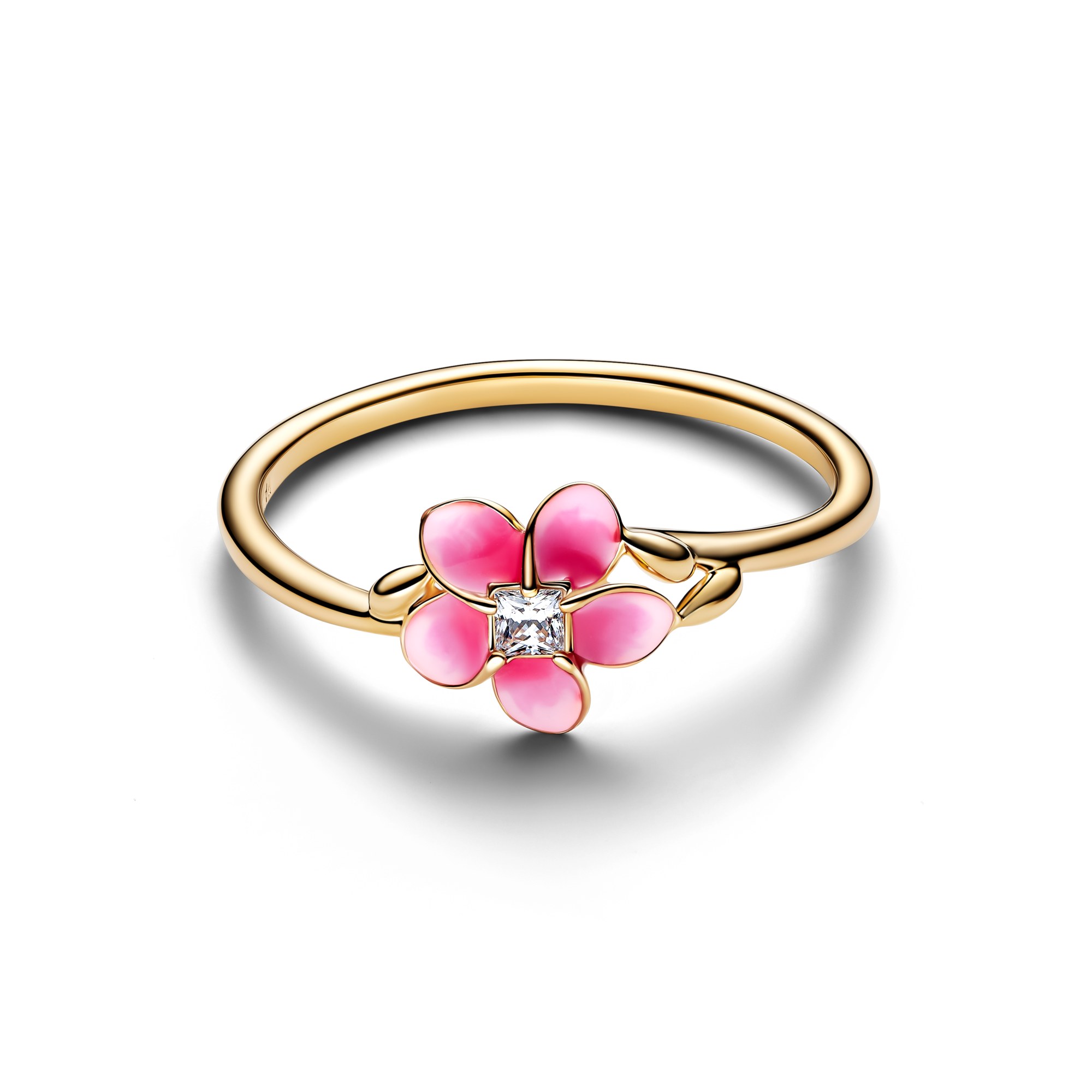 Pandora Disney Vaiana Blumenring Zirkonia - Pink - Gelbgold Vergoldung – Ansicht 2