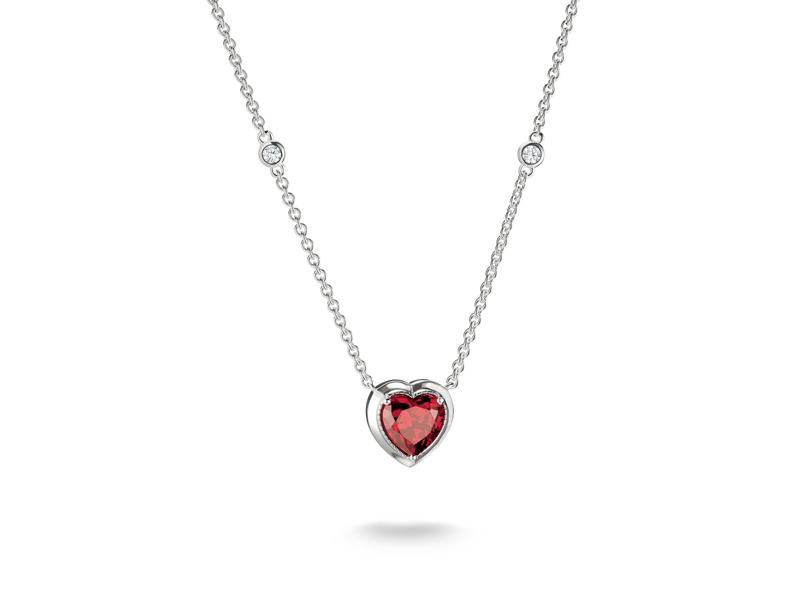 Thomas Sabo KE2365-051-10-L50V ELYNDRA HERZ Kette 45 - 50 cm - Sterling Silber & Zirkonia - Rot