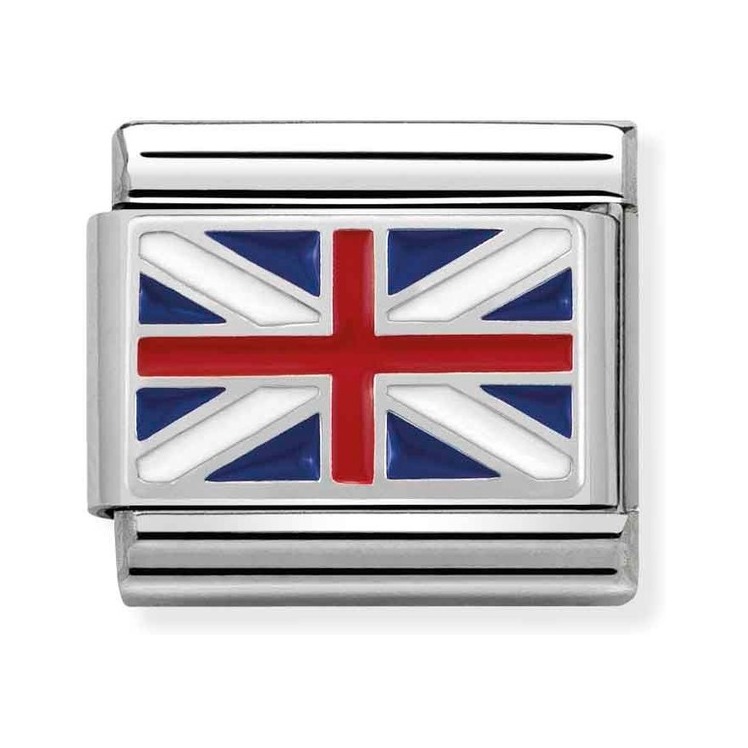 Nomination Composable Classic Charm Flagge Großbritannien - Edelstahl, Silber 925, Emaille