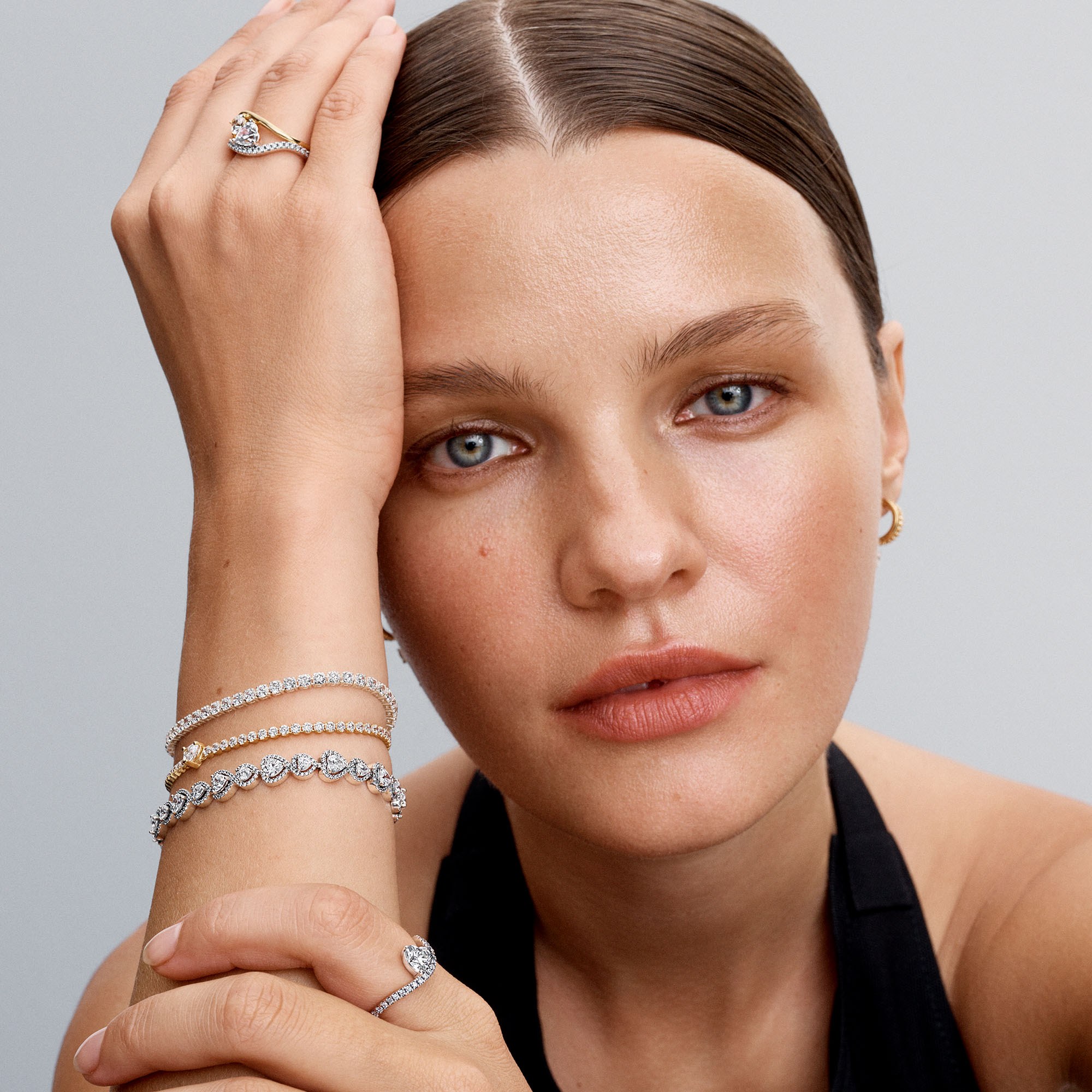 Pandora Wellenherz Gelbgold verg. Ring & Zirkonia – Ansicht 4