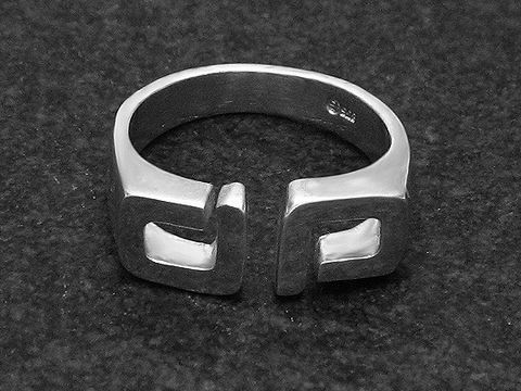 Silberring DESIGN Gr. wenig verstellbar, Hersteller Juwelier Harnisch, ohne Stein, mit modernem, minimalistischen Design und offenen Enden für einen lässigen Look.