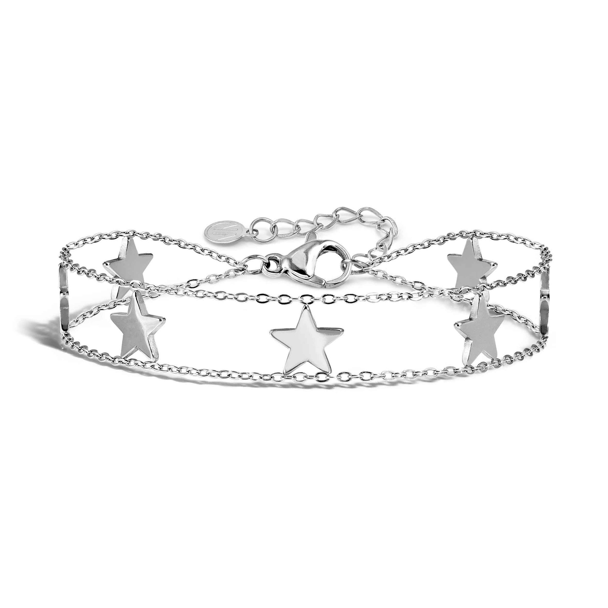 Nomination RITMATIKA Armband - doppelt aus - mit Schmucksymbolen verziert – Sterne silberfarben – Ansicht 2