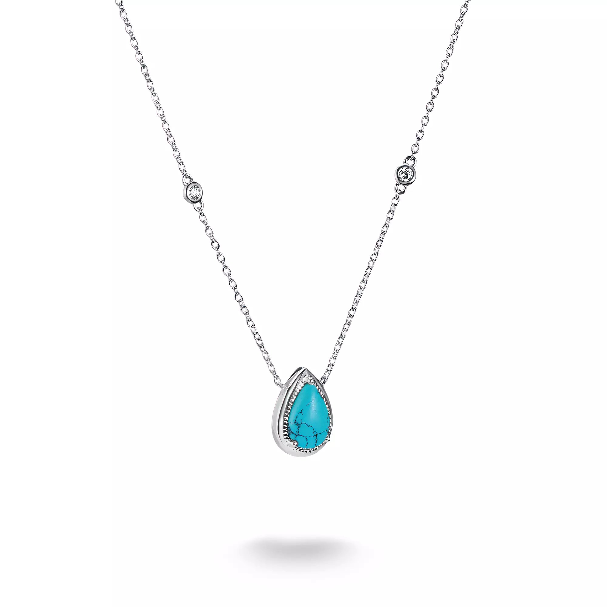 Thomas Sabo ELYNDRA Kette 45 - 50 cm - Sterling Silber & imit. Türkis & Zirkonia - Türkis – Ansicht 2