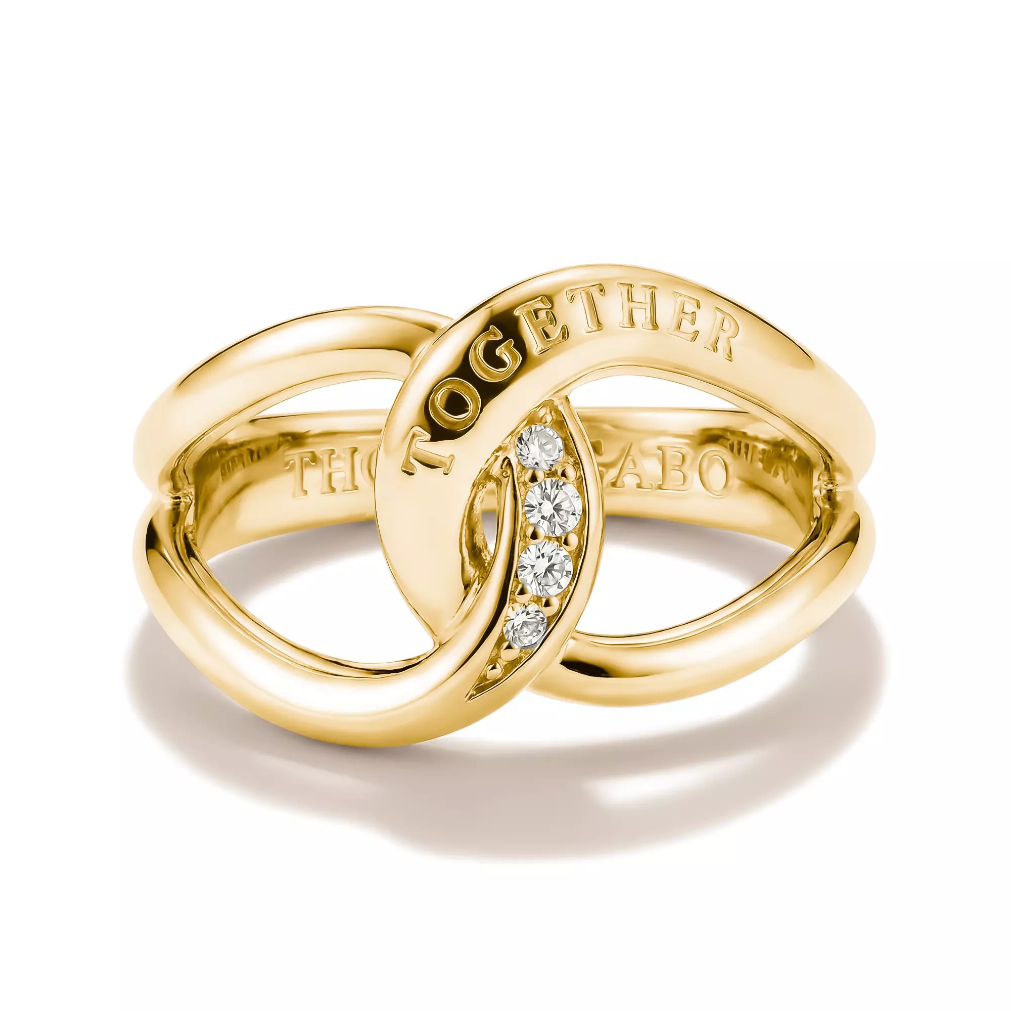 Thomas Sabo Ring Together mit weißem Zirkonia – vergoldet – Ansicht 2