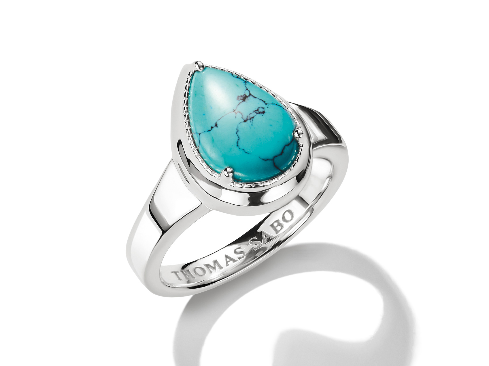 Thomas Sabo TR2522-404-17-52 ELYNDRA Ring - Sterling Silber & imit. Türkis - Türkis - Gr. 52