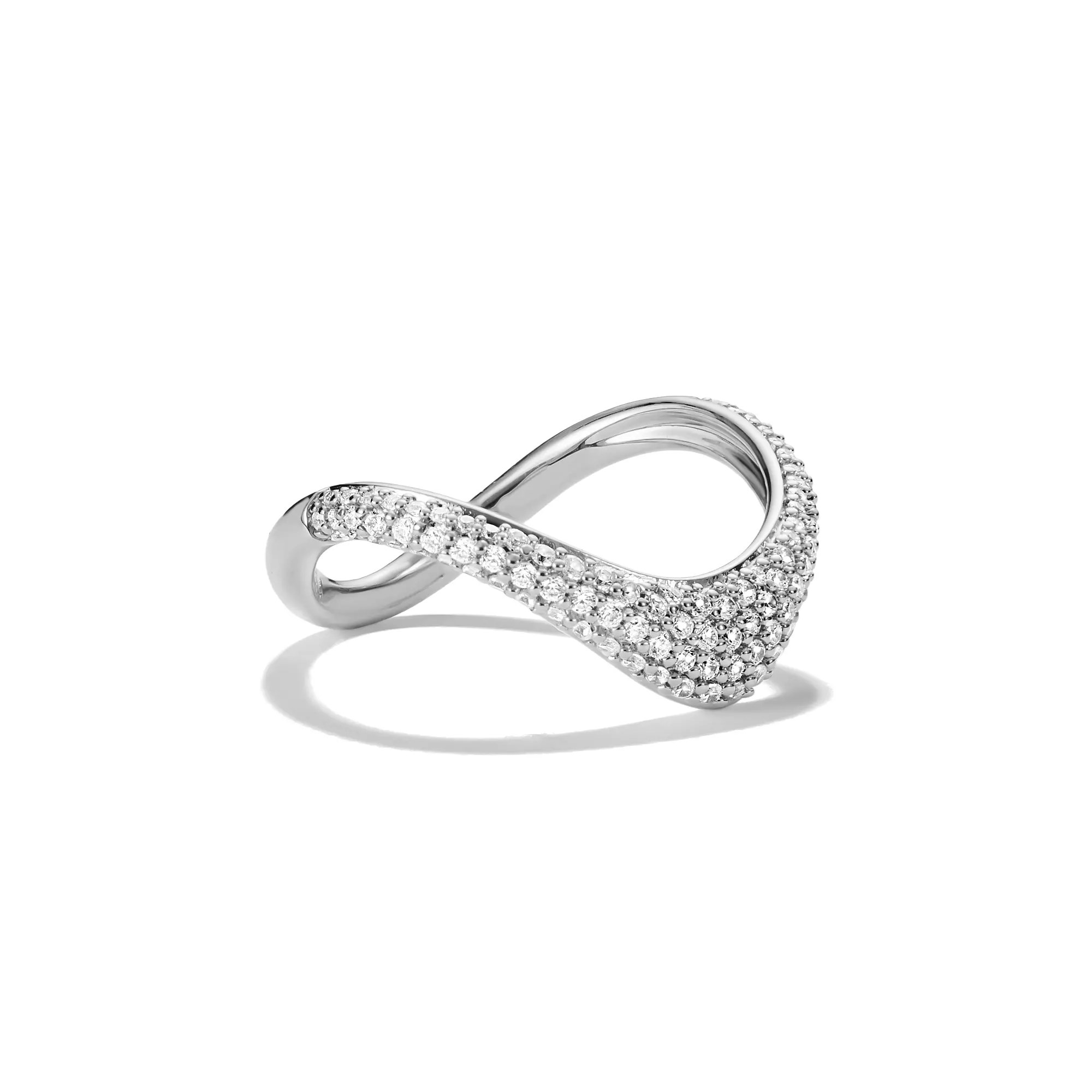 Thomas Sabo Ring in Wellenform mit weißem Zirkonia – Silber – Ansicht 2