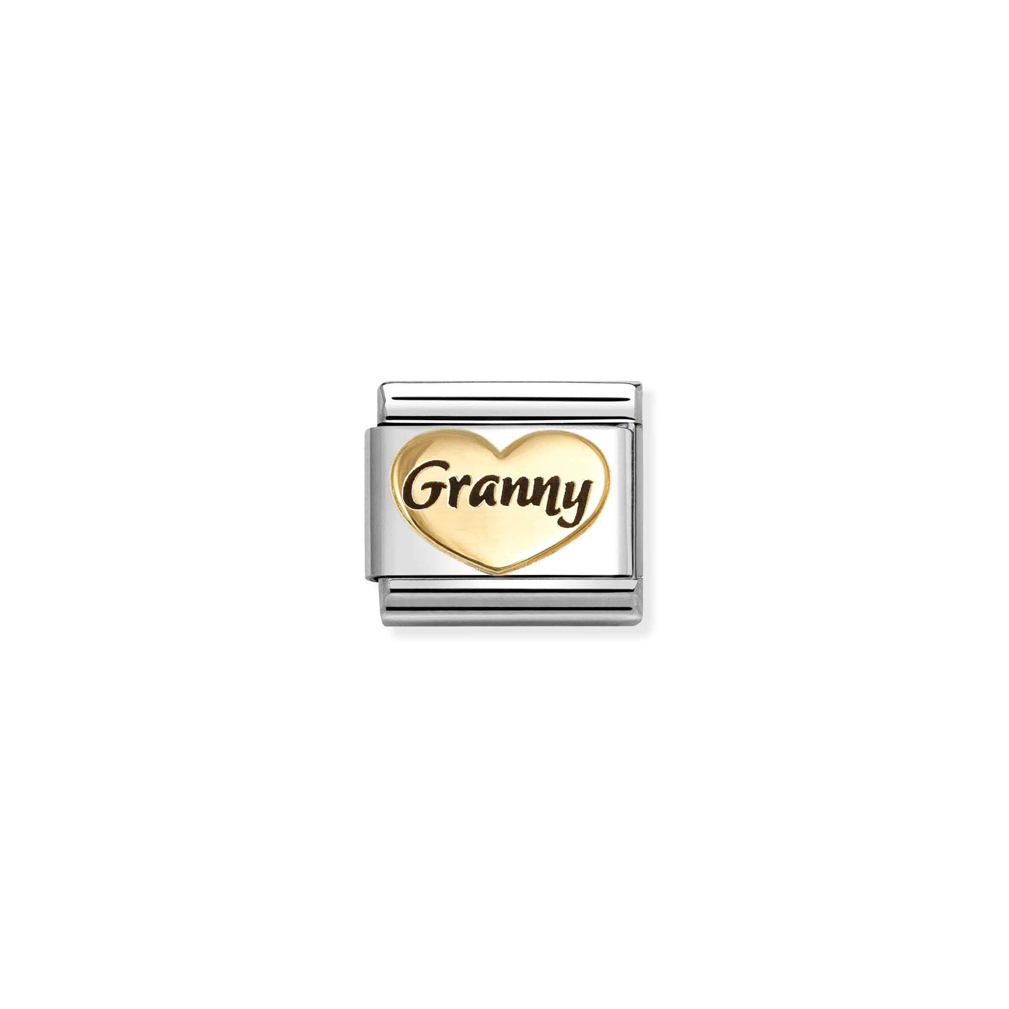 Nomination Composable Classic Charm Granny auf Herz - Edelstahl, Gold 750 Gelbgold, Emaille – Ansicht 2