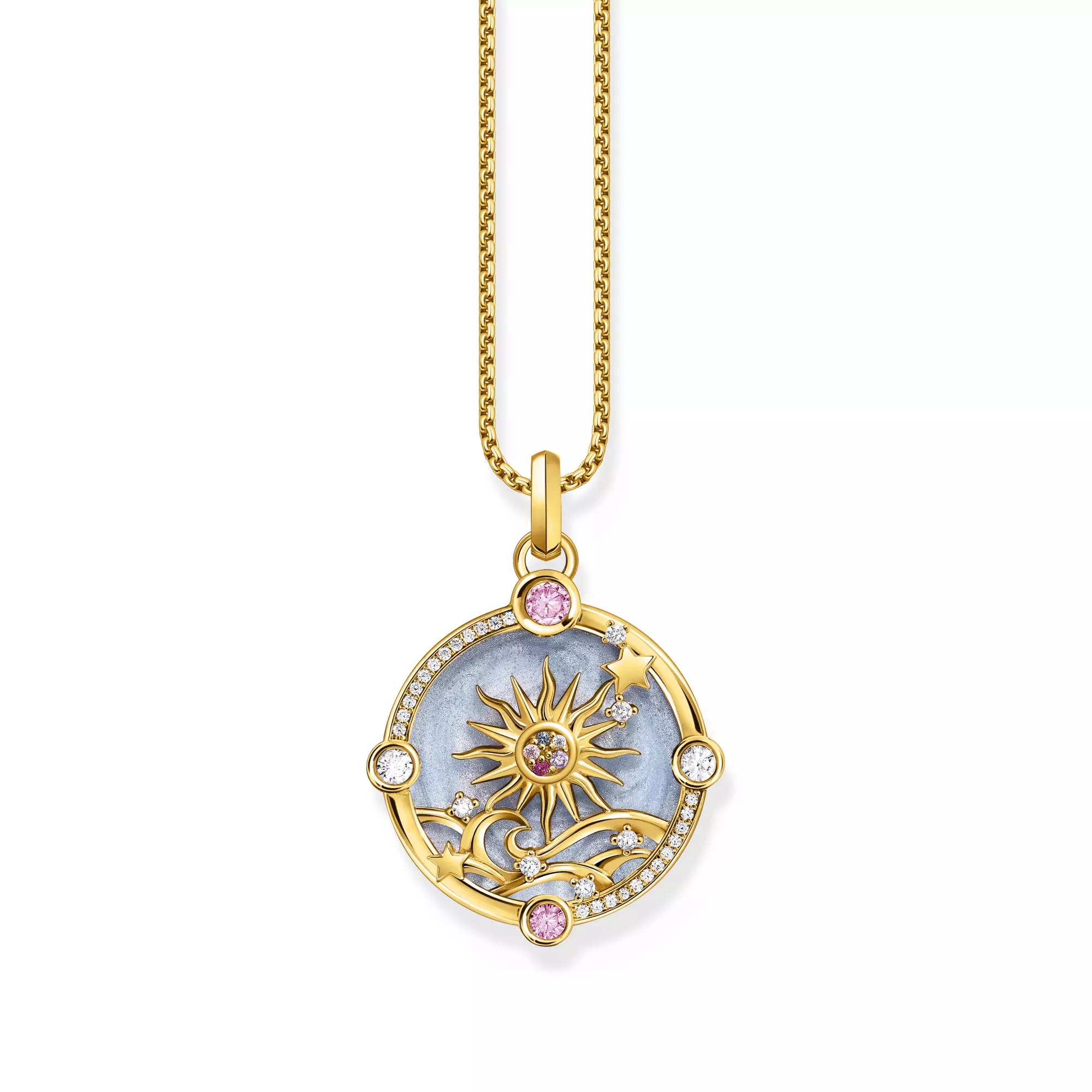 Thomas Sabo Anhänger - Kleiner mit Sonne - Silber Gelbgold verg. & Glas-Keramik Stein - Blau – Ansicht 3
