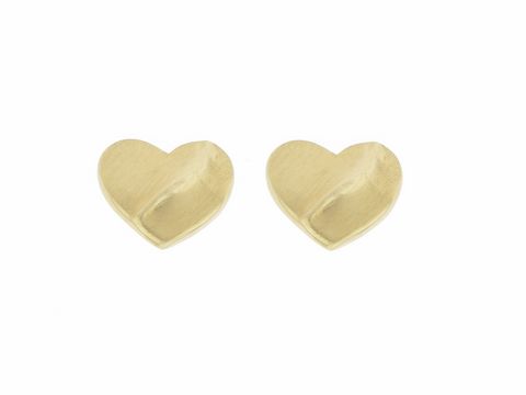 Zwei romantische Herz Ohrringe aus 333 Gold, hergestellt von Juwelier Harnisch, die eine elegante und liebevolle Ausstrahlung bieten. Ideal für besondere Anlässe.