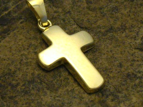Kreuz mittel glänzend Anhänger Gold 333 von Juwelier Harnisch in klassischem Design, ideal für stilvolle Auftritte und religiöse Symbole.