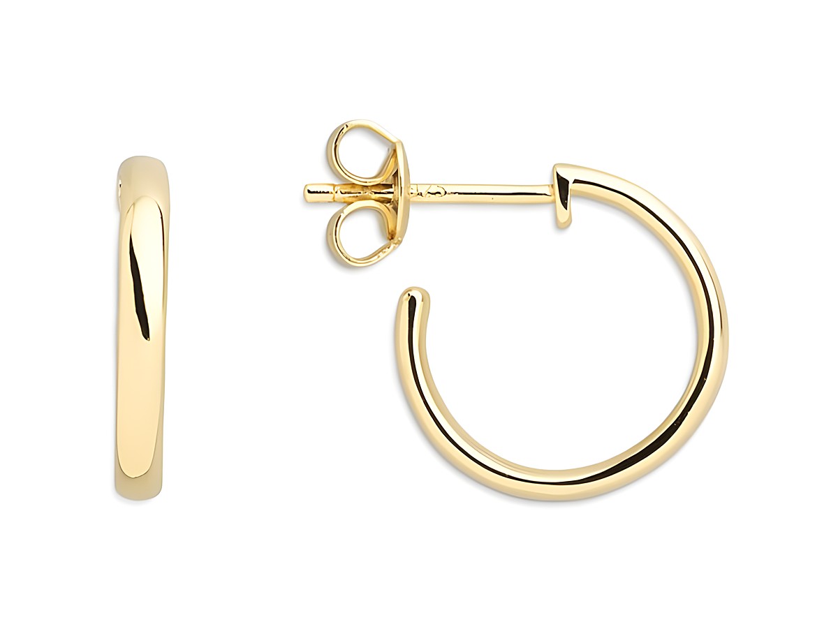 Xenox Sterling Silber Ohrringe XS3461G in Gelbgold Vergoldung, elegante kreisförmige Creolen mit einer glatten Oberfläche und sicherem Verschluss, idealer Ohrschmuck für jeden Anlass.
