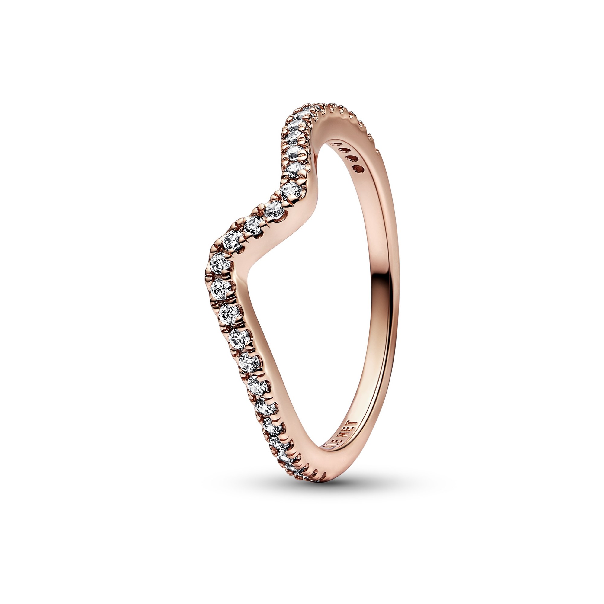 Pandora Ring - Funkelnder Wellenring - Roségold Vergoldung - Zirkonia