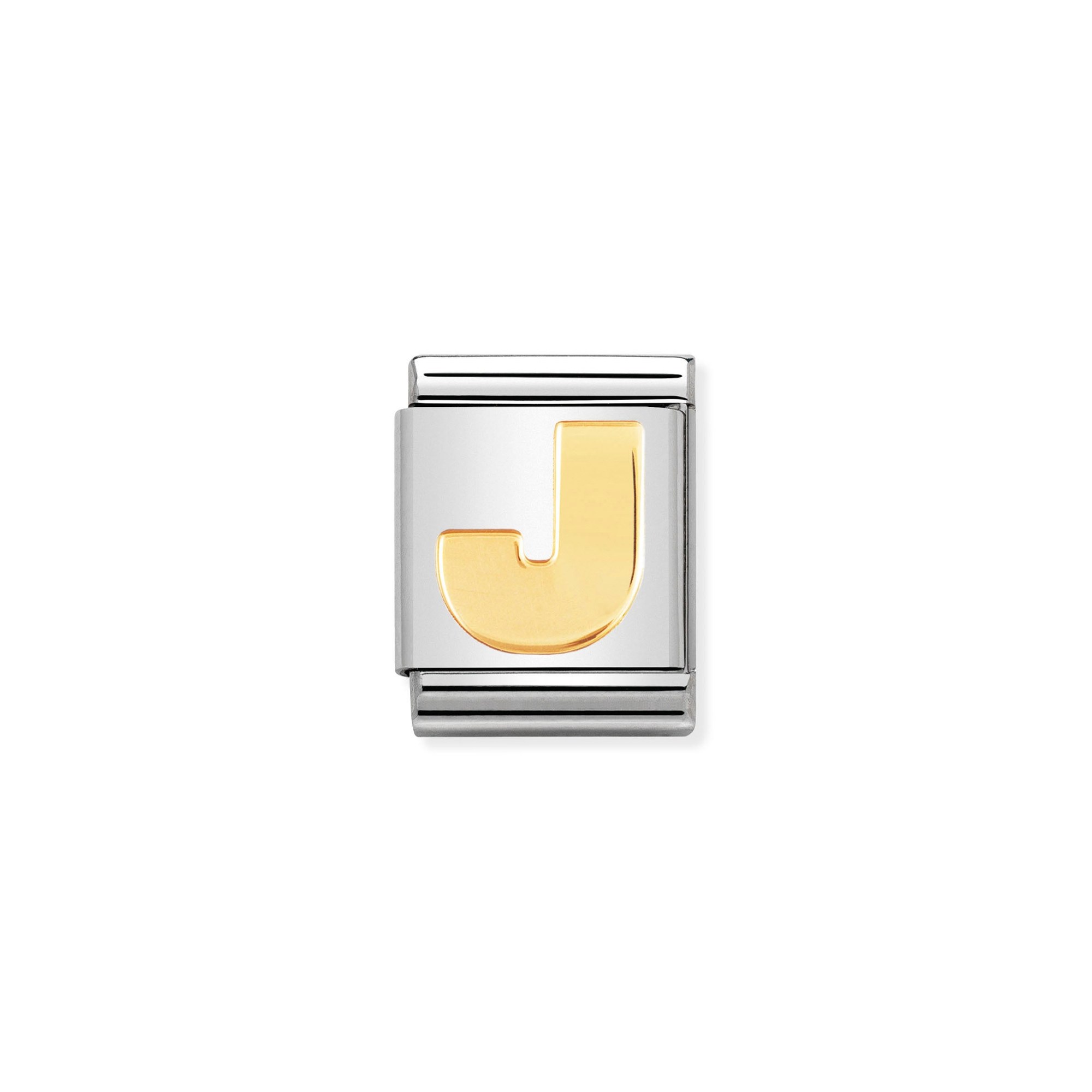 Nomination Composable Big Charm Buchstabe J - Edelstahl, Gold 750 Gelbgold