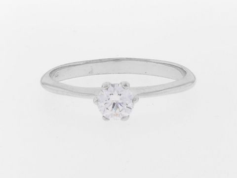 Silber Ring rhodiniert mit klarem Zirkonia modisch in Gr. 52 und 5,5 mm, Hersteller Juwelier Harnisch bis Gr. 52 / 16,5.
