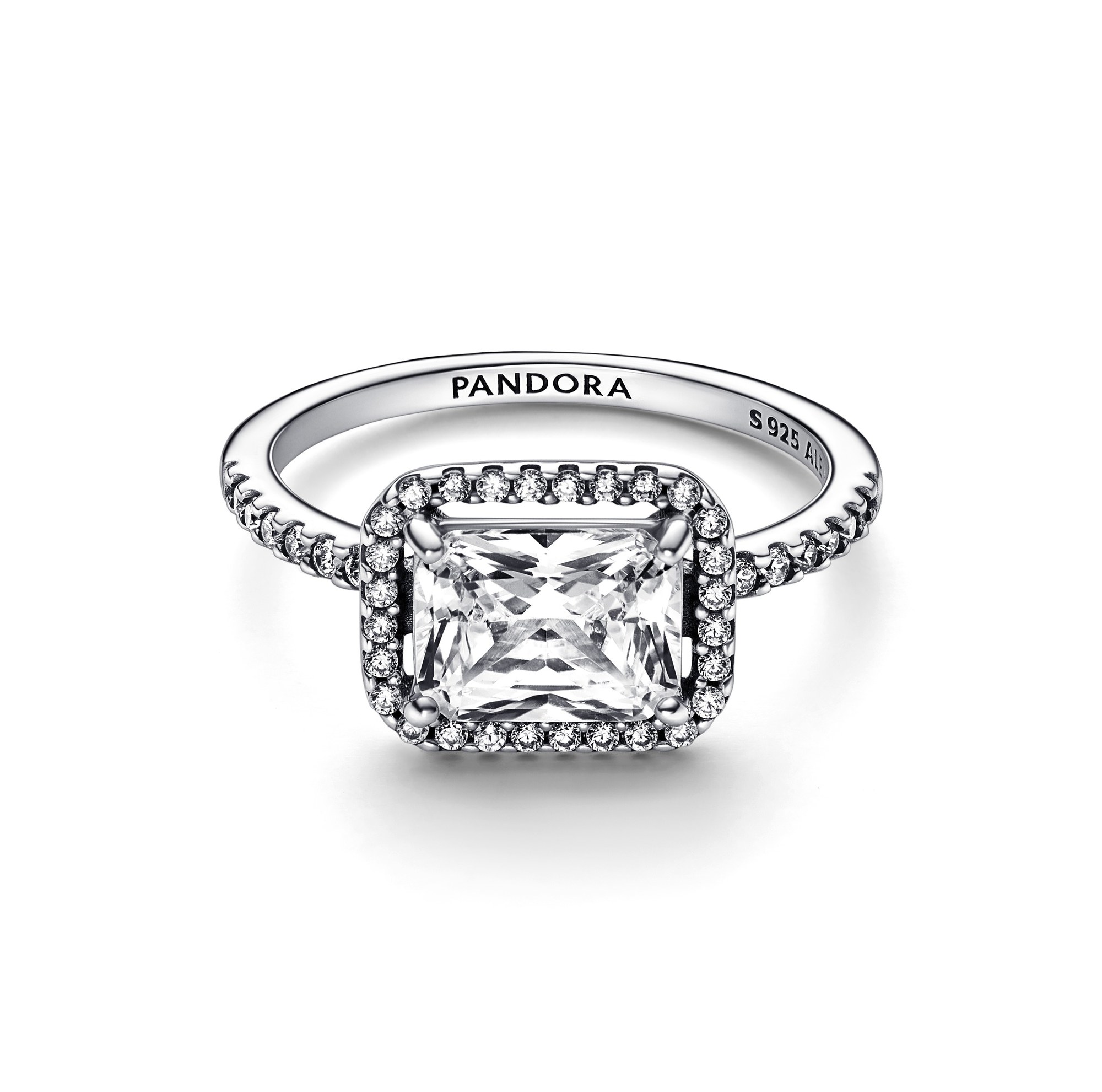 Pandora rechteckiger funkelnder Strahlenkranz Ring - Sterling Silber - Zirkonia - Klar Ansicht 2 – Ansicht 2