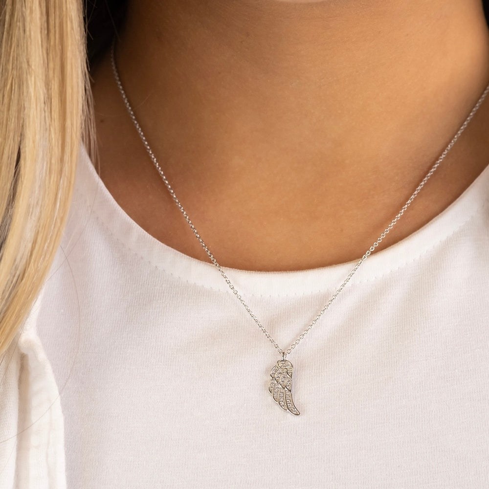 Engelsrufer LILWING Kette Flügel mit Zirkonia - Silber rhodiniert 40 cm – Ansicht 2