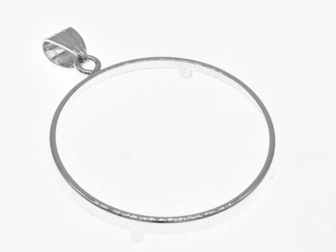 Schlichtes 925 Sterling Silber Münzfassung Anhänger für Münzen bis 34 mm Durchmesser, Hersteller Juwelier Harnisch, ideal für besondere Sammlerstücke.