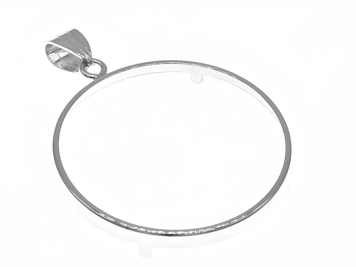 Schlichtes 925 Sterling Silber Münzfassung Anhänger für Münzen bis 34 mm Durchmesser, Hersteller Juwelier Harnisch, ideal für besondere Sammlerstücke.