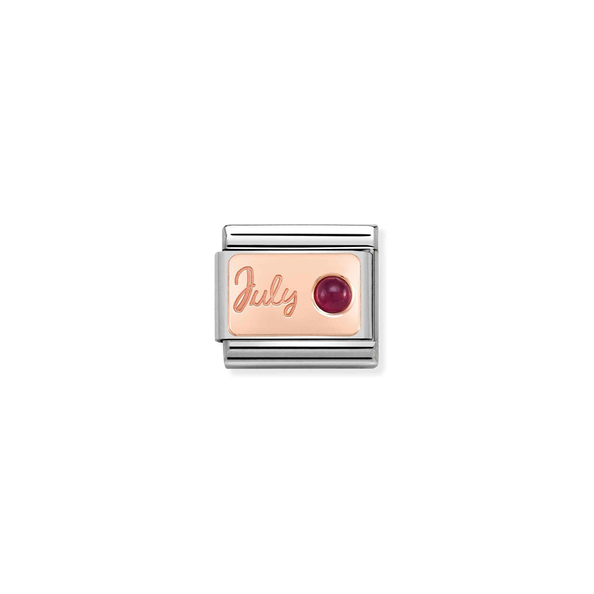 Nomination Composable Classic Charm Monatsstein Juli Rubin - Edelstahl, Gold 375 Roségold