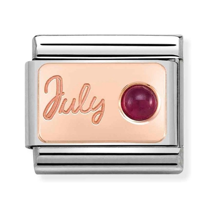Nomination Composable Classic Charm Monatsstein Juli Rubin - Edelstahl, Gold 375 Roségold