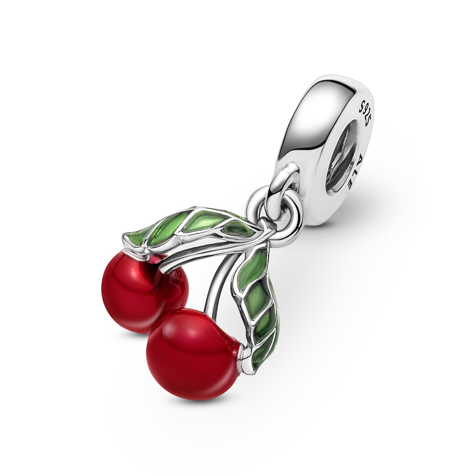Pandora Asymmetrische Kirsche Charm-Anhänger - Sterling Silber & Emaille Multicolor Ansicht 4 – Ansicht 4