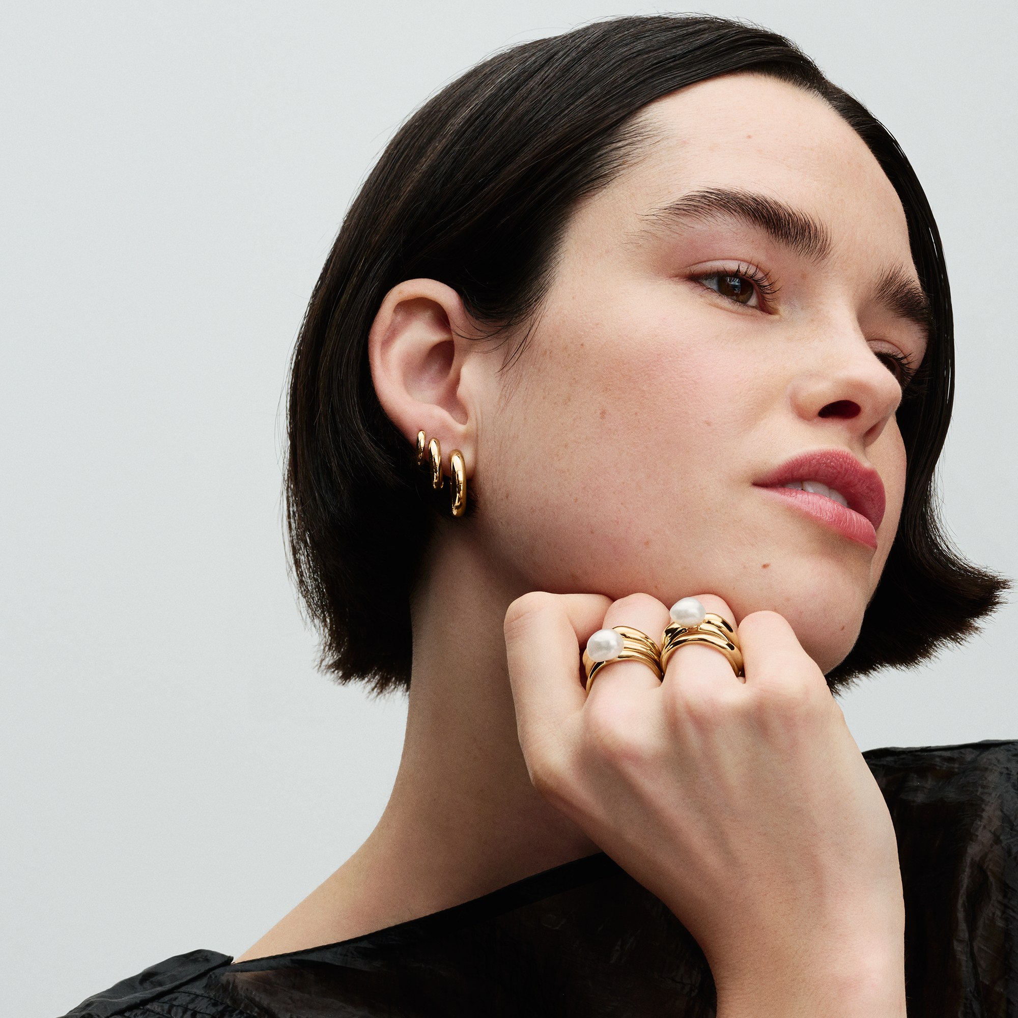 Pandora ESSENCE barocke Süßwasserzuchtperle Ring - Gelbgold verg. - Zuchtperle Weiß – Ansicht 5
