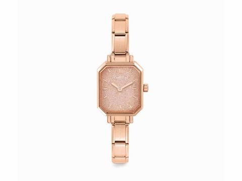 Roségoldene Armbanduhr aus der TIME PARIS COLLECTION von Nomination mit Composable-Armband und glitzerndem Ziffernblatt, elegantes und modernes Design, ideal für jeden Anlass.
