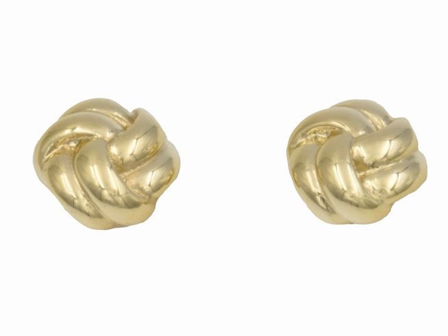 49057-0 Ohrstecker Knoten aus 585 Gelbgold, poliert, von Juwelier Harnisch, mit elegantem Design, ideal für festliche Anlässe und den täglichen Gebrauch.