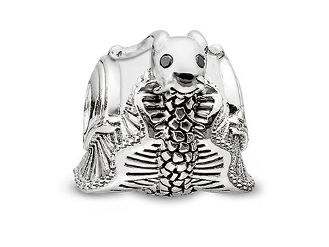 Blick auf charmante Thomas Sabo KARMA BEADS Schnecke aus Silber mit geschwungenem Design, besetzt mit Jade und weißen Zirkonia-Steinen, für stilvolle Schmuckstücke ideal.