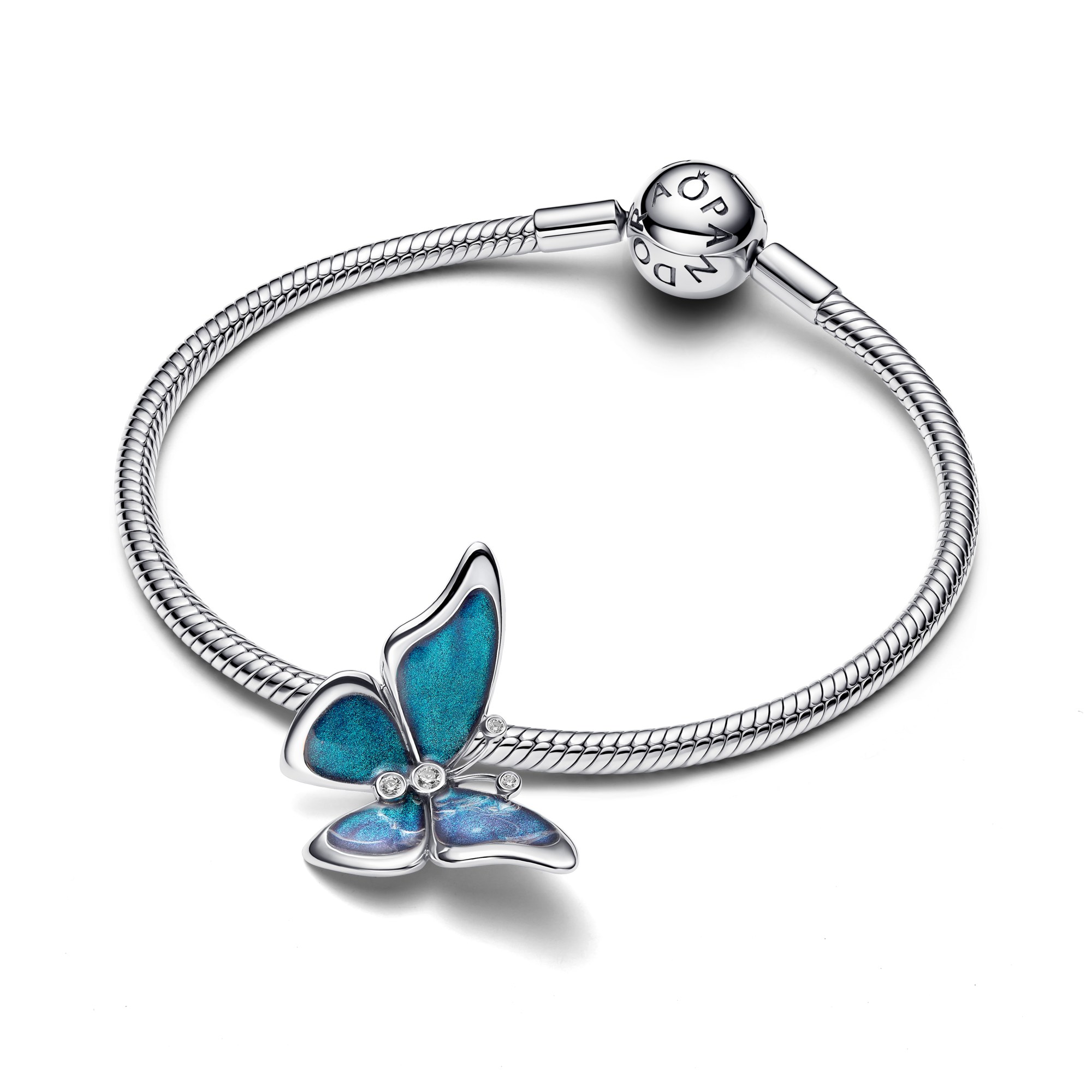 Pandora Charm - Schmetterling XXL oversized - Sterling Silber Emaille - Zirkonia – Ansicht 3