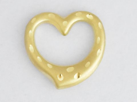 Durchlauf Herz aus 333 Gold, romantisch gestaltet mit mattierter und diamantierter Oberfläche, Hersteller Juwelier Harnisch. Ideal als edles Schmuckstück für besondere Anlässe.