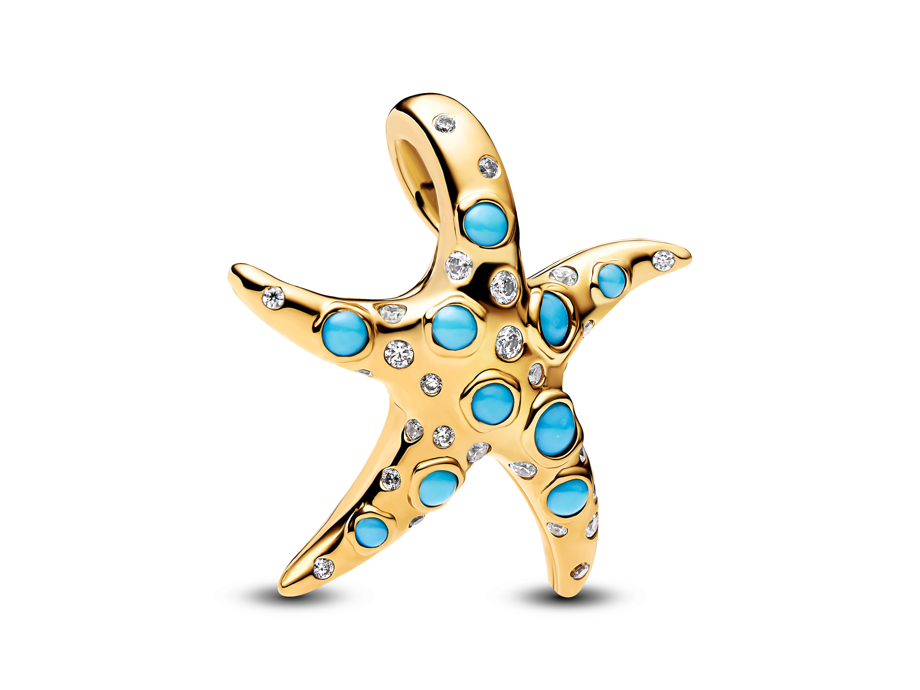 Pandora 763818C01 - Funkelnder Seestern Charm - Zirkonia & Kristall - Gelbgold Vergoldung 