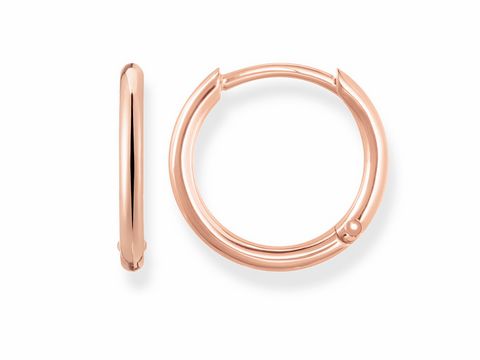 Kleine rosé vergoldete Creolen von Thomas Sabo mit einem Durchmesser von 1,5 cm, elegant und modern im Design, perfekt für jeden Anlass.