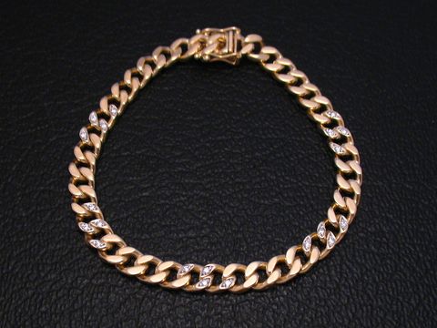 Gold Armband 19 cm mit Brillant-Panzer in Gold 585, Hersteller Juwelier Harnisch, glänzende Oberfläche und elegantes Design, ideal für besondere Anlässe.