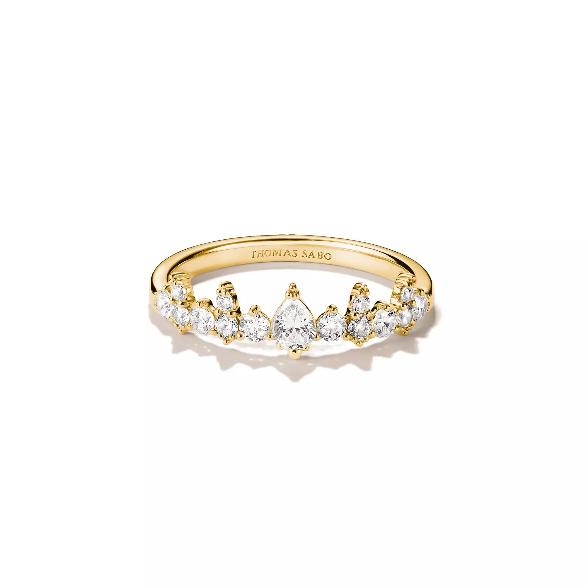Thomas Sabo Ring mit weißem Zirkonia – vergoldet – 5,6 mm hoch – Ansicht 3