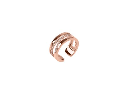 Eleganter Les Georgettes Ring in Roségold, Größe 52-54, mit funkelnden Details, 8 mm breit, Modell LIENS, perfekt für festliche Anlässe und den Alltag.