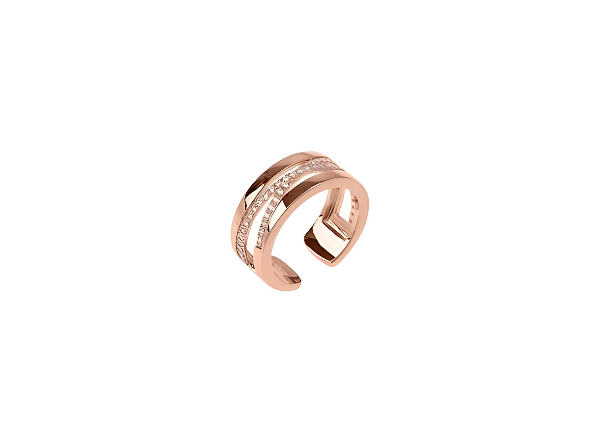 Eleganter Les Georgettes Ring in Roségold, Größe 52-54, mit funkelnden Details, 8 mm breit, Modell LIENS, perfekt für festliche Anlässe und den Alltag.