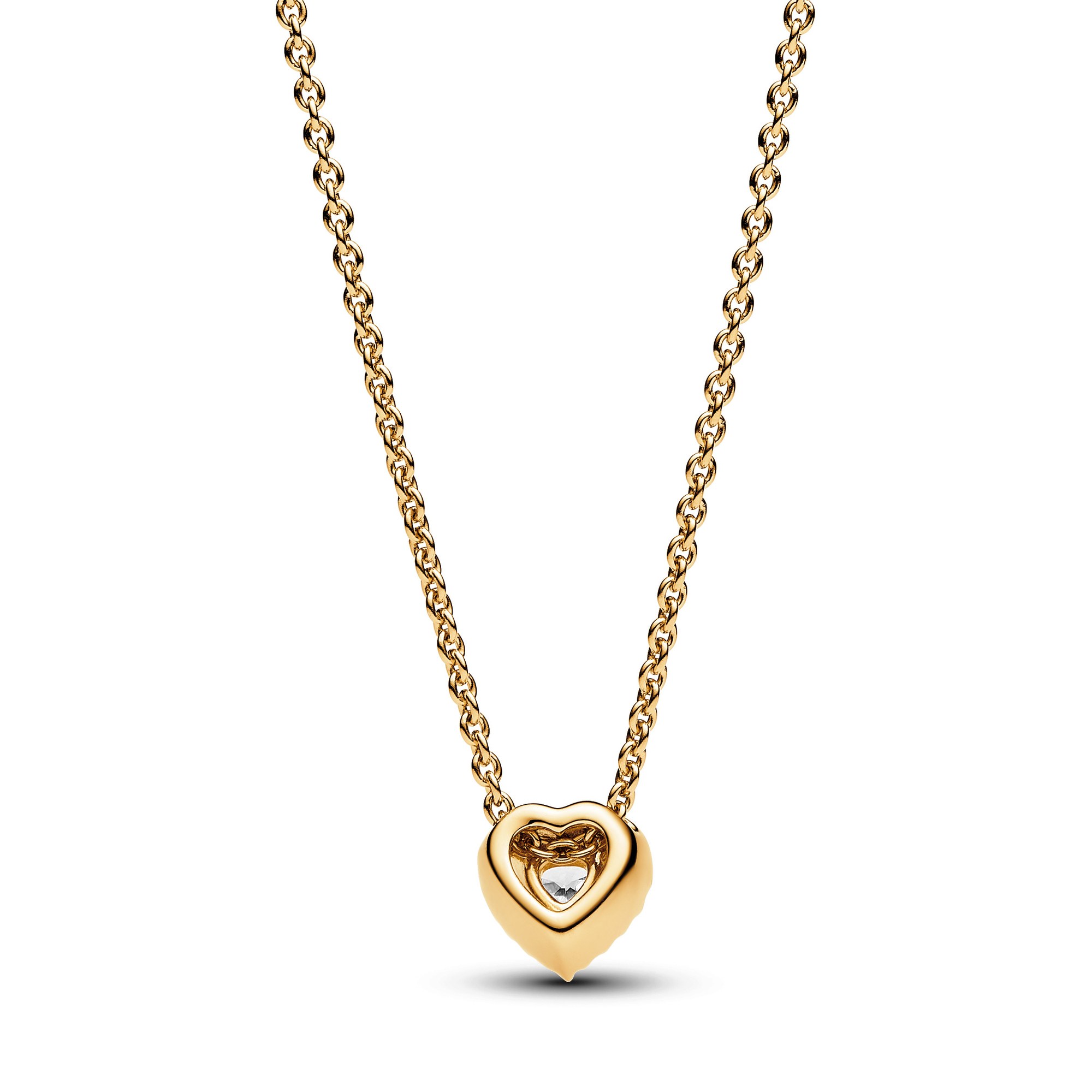 Pandora Funkelndes Herz Collier-Halskette - Gelbgold verg. - Zirkonia klar - 45 cm Ansicht 2 – Ansicht 2