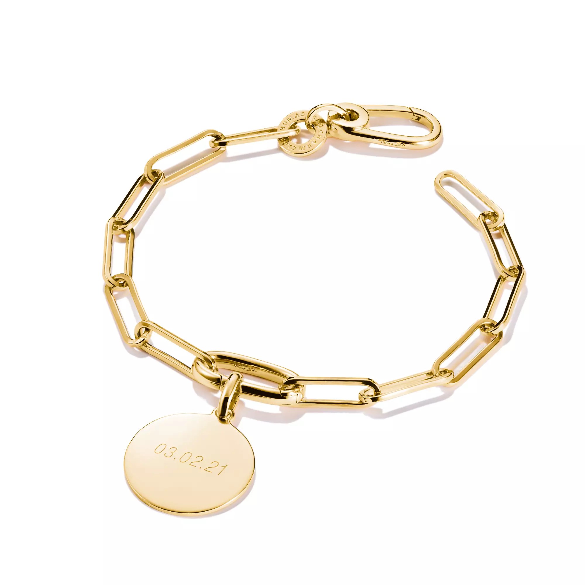Thomas Sabo Connect - Charm Armband Paperclip mit einem Connect Link - Silber & Gelbgold Verg. - 15 cm – Ansicht 3