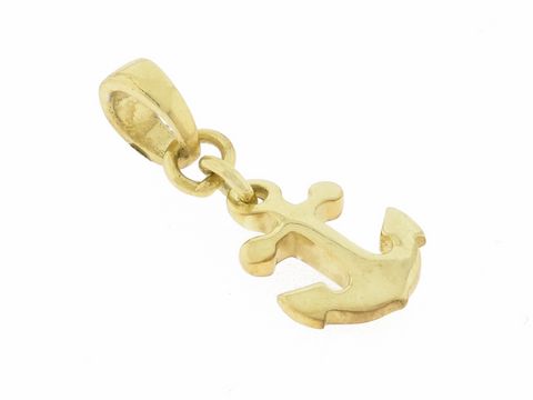 Gold Anhänger in Ankerform, maritim gestaltet, aus 333 Gold, Hersteller: Juwelier Harnisch, ideal für Seefahrtsliebhaber.