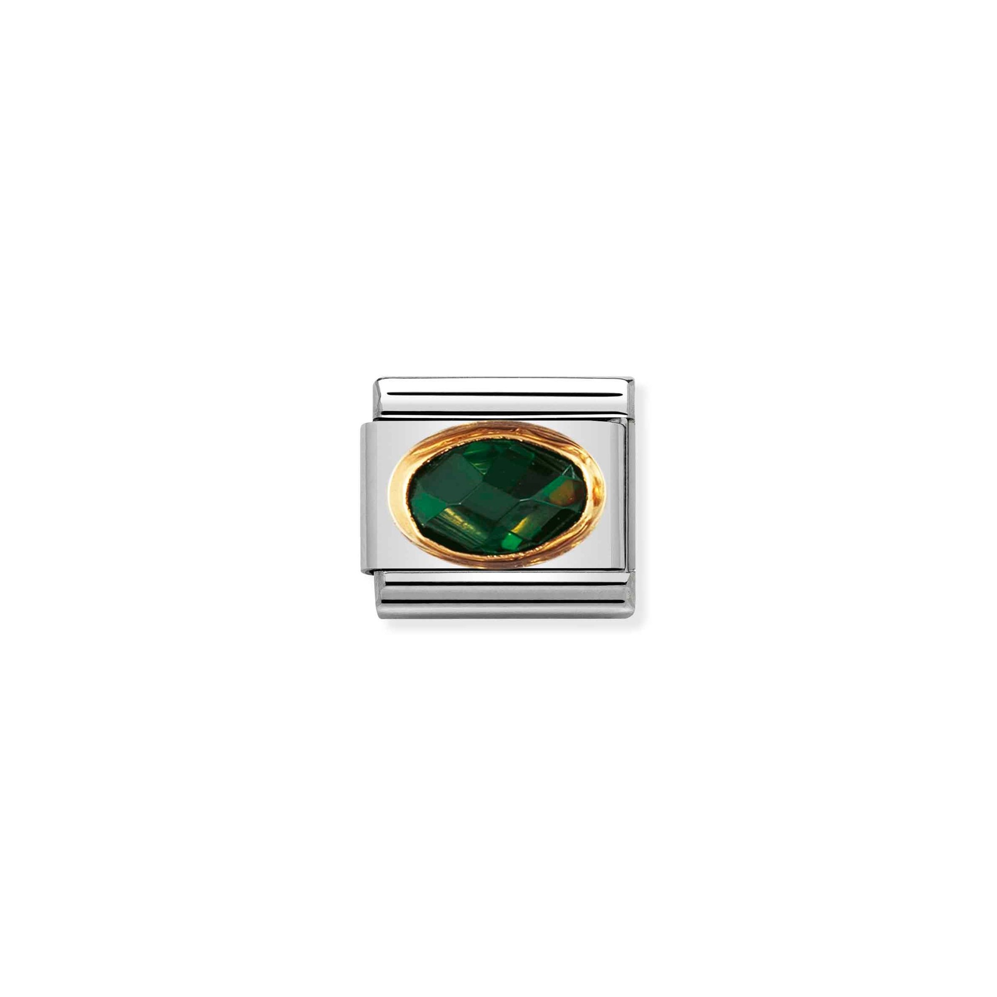 Nomination Composable Classic Charm Zirkonia grün - Edelstahl, Gelbgold – Ansicht 2